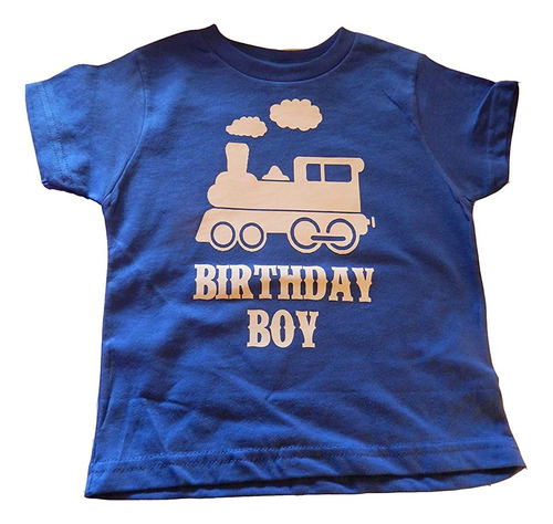 Custom Kingdom Camiseta De Cumpleaos De Tren De Nios, Azul R