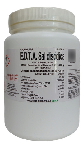 E.d.t.a. Sal Disodica R. A. De 500 G Jf Lhabo 1180