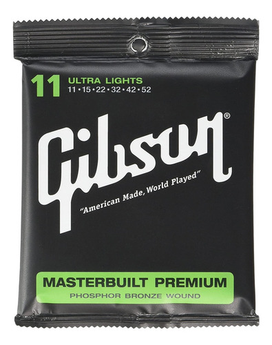 Encordado Guitarra Acustica Gibson Masterbuilt Calibres