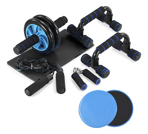 Ab Roller Bar Y Kit 5 En 1 Para Hacer Flexiones Con Rodiller