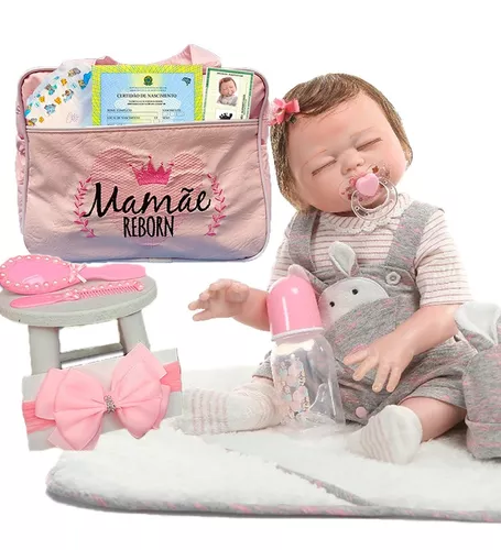 Bebe Reborn Dormindo Olho Fechado Enxoval – Sob Encomenda