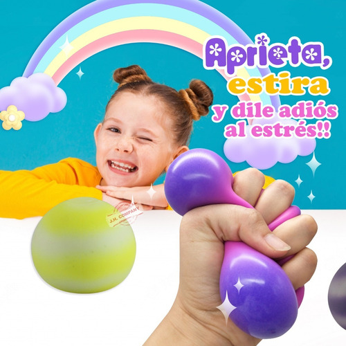Imagen 6 de 10 de Set 2 Pcs Squishy Pelota Antiestres Apachurrar Juguete Z-17