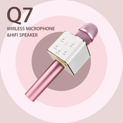Microfono Parlante Inalambrico Bluetooth Para Karaoke Rosa