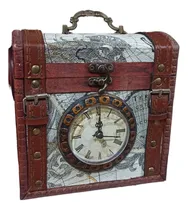 Comprar Cofre Baúl De Madera Con Reloj Baúles Decorativo Regalo
