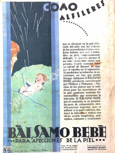 Cartel Retro Crema Balsamo Bebe 1930s /no51