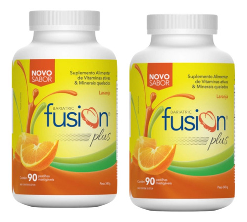 Bariatric Fusion Plus 90 Pastilhas, Kit C/2 Laranja