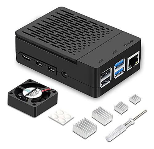 Funda Para Raspberry Pi 4, Iuniker Raspberry Pi 4 Fan Abs, C