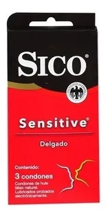 Preservativos Sico Sensitive Delgado, 2 Cajas Con 3 Piezas