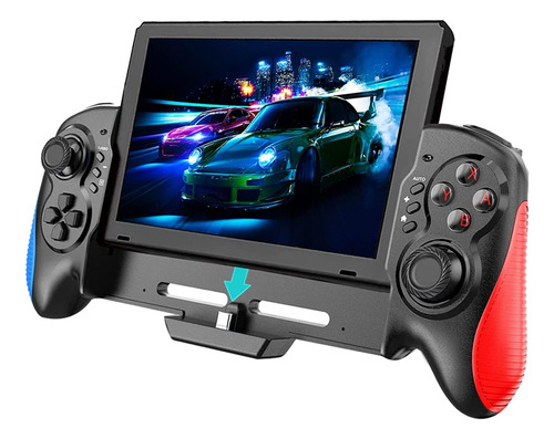 Controlador De Juego Con Mango Para Nintendo Switch/oled, De Color Negro/azul/rojo