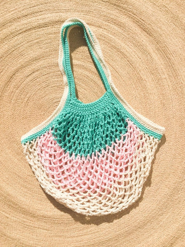 Bolsa De Compra Trenzada Algodón Eco Reutilizable Crochet