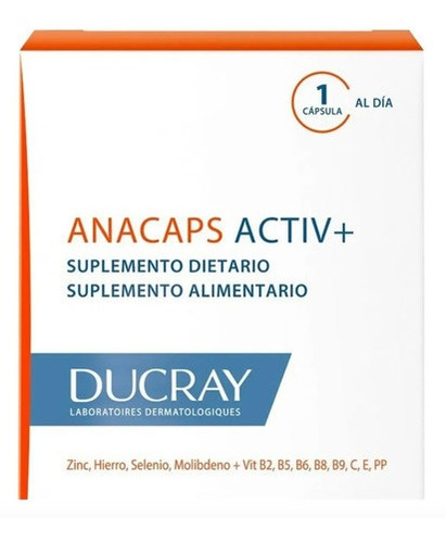 Anacaps Ducray Active+  Anticaída De Cabello En Cápsulas X30