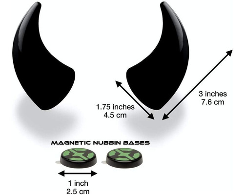 Cuernos De Diablo Grandes Para Casco, Fijación Magnética, In