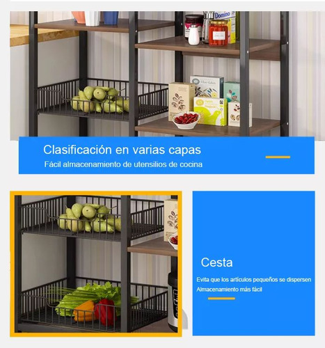 Armario Multiusos Mueble De Multicapa Para Cocina Estantes Blanco