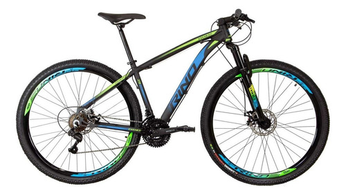 Bicicleta Aro 29 Rino Everest 24v - Freio Hidráulico Cor Azul/verde Tamanho Do Quadro 21
