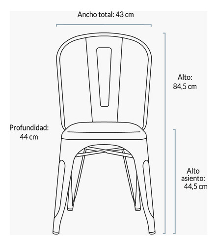 Pack 4 Sillas Tolix Asiento Metal Menta Form