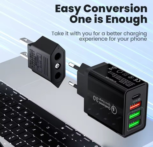 Convertidor Adaptador Enchufe Europeo A Eu (mexicano)