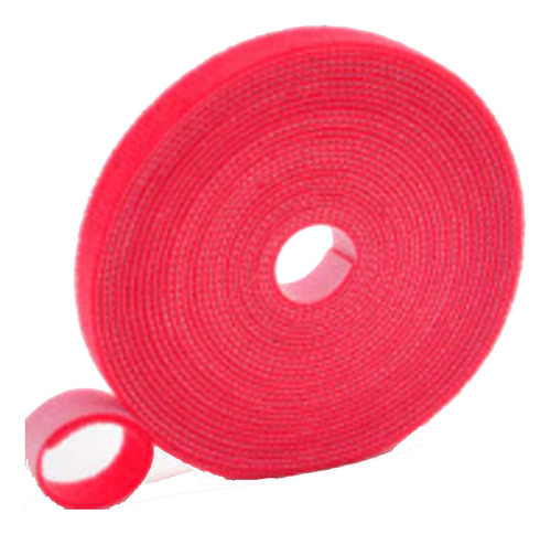 Velcro Doble Faz 25 Mts X 15mm Ancho. Rojo. Amarra Cables