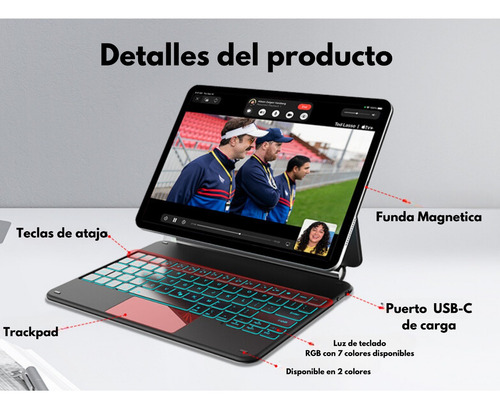 Funda Con Teclado Mágico Para iPad Pro 12.9 Magic Keyboard