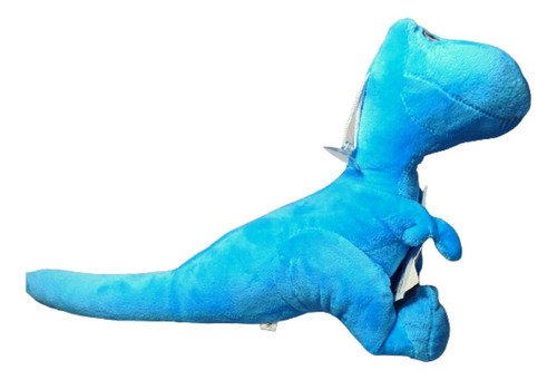 Brinquedo Animal Dinossauro De Pelúcia Azul Com Ventosa