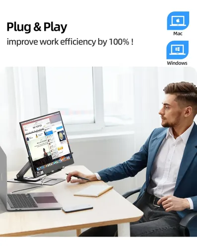 Monitor Portátil Ingnok Fhd Ips De 15,6 Usb-c Hdmi 127v