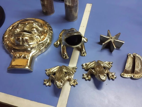 Imagen 2 de 9 de Pieza Para Juego De Sapo En Bronce Pulido Kit Completo