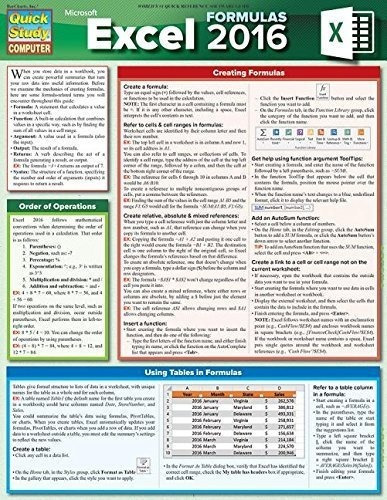 Excel 2016 Formulas De Computacion De Estudio Rapido