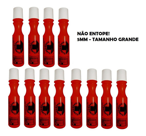 Imagem 1 de 4 de Marcador Industrial Baden 60ml 5mm Vermelho Kit 12 Unidades