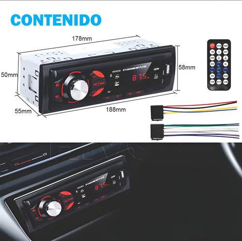 Estereo 1 Din Bluetooth Llamadas Reproductor Mp3 Aux/usb/tf