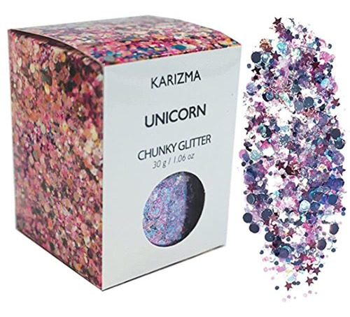 Unicorn Chunky Glitter R Frasco Grande De 30g Glitter Cosme