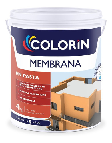 Membrana En Pasta Colorin Techos Y Muros Impermeable X 4 Kg