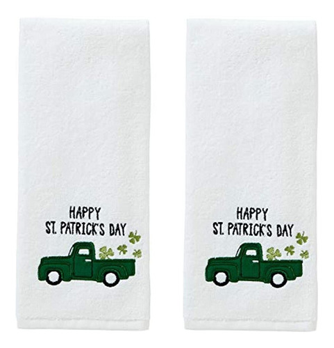 Skl Home St. Patrick's Day Toalla De Mano, 13  X 5.5 , Blanc