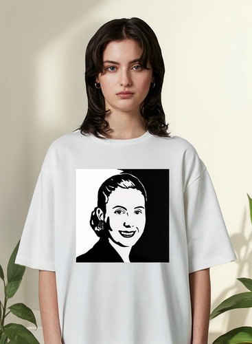 Remera Personalizada Eva Evita Perón Byn Unisex Algodón