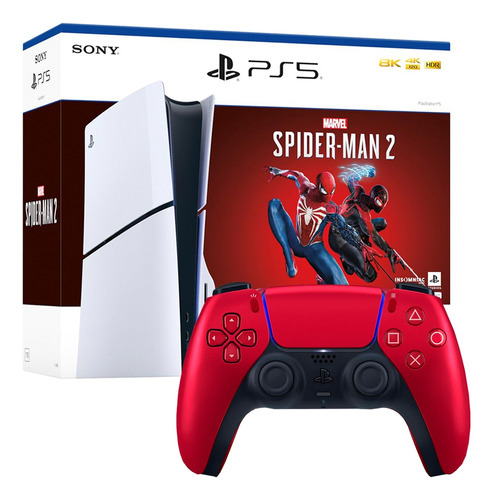 Consola Playstation 5 Ps5 Slim Spider Man 2 Y Mando Rojo V.