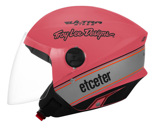 Capacete Etceter Open Power Brands Fosco Unissex Rosa Bebê Tamanho do capacete 56
