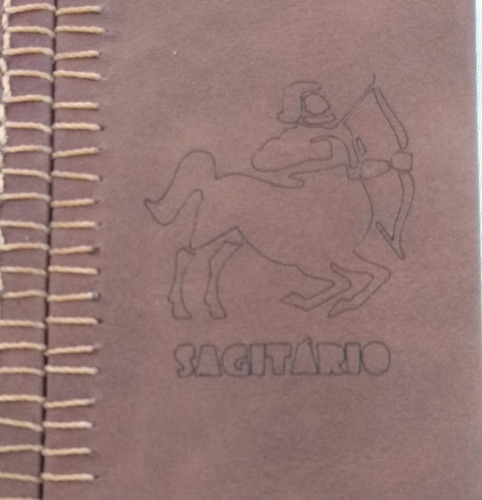 Diário Tema Signo De Sargitário Capa Couro Sintético