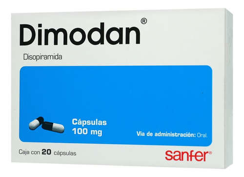 Dimodan Cápsulas 100 Mg, 20 Cápsulas