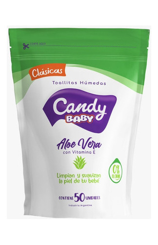 Toallitas Húmedas Aloe Vera Clásicas Candy Baby 