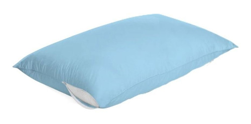Imagem 1 de 6 de Capa Protetora De Travesseiro Azul Com Zíper