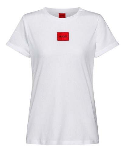 Camiseta Slim Fit De Algodón Con Etiqueta Con Logo