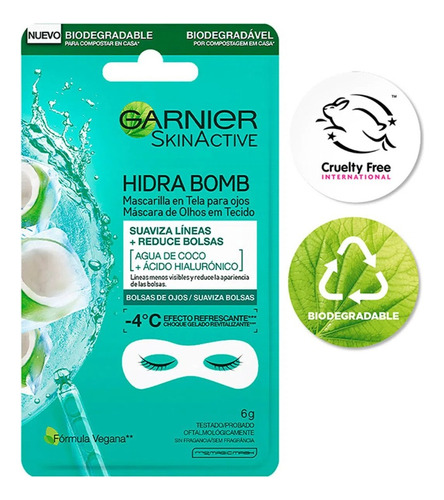 Garnier Skin Active Contorno Ojos Mascarilla En Tela Coco 1u