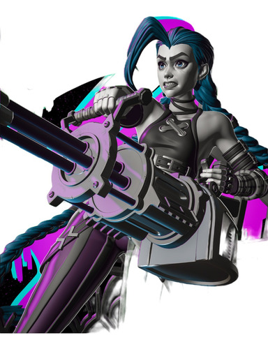 Arcane Lol Jinx Nomn Archivo Stl Para Impresión 3d