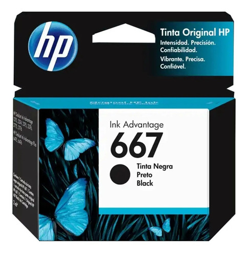 Cartucho Hp 667 Tinta Original Negro 3ym79al