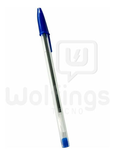 Caja X50 Lapicera Birome Tinta Azul Cristal Pen Punta Fina