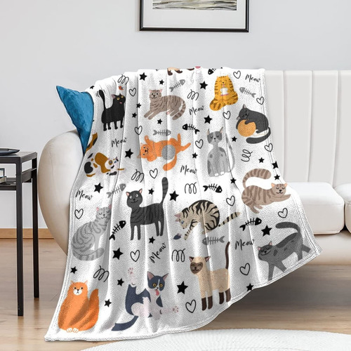 Bonita Manta De Gato Con Diseno De Animales, Regalos Para Lo