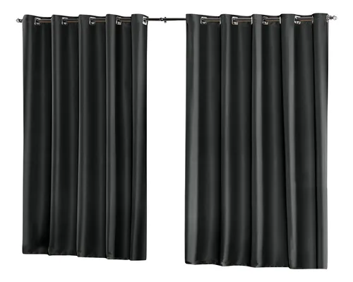 Cortina Blackout Em Tecido 2,80X1,80 Corta Luz 100% Cor Preto