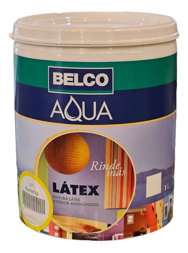 Pintura Latex Interior Lavable Antihongos Aqua Belco 1 Litro