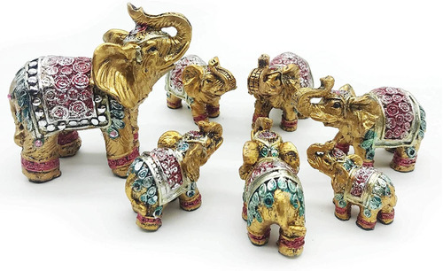  Feng Shui Set Of  Pcs  Vintage Golden Indian Elephant ...