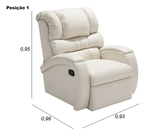 Poltrona Reclinável Imperial Com Mocho Cor Gelo 308