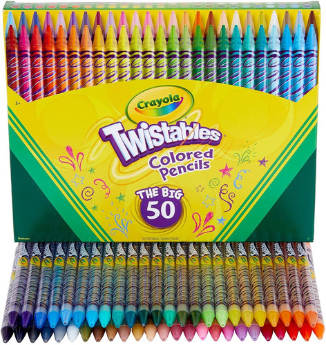 Set 50 Lapices De Colores Crayola Twistables Punta Girato...