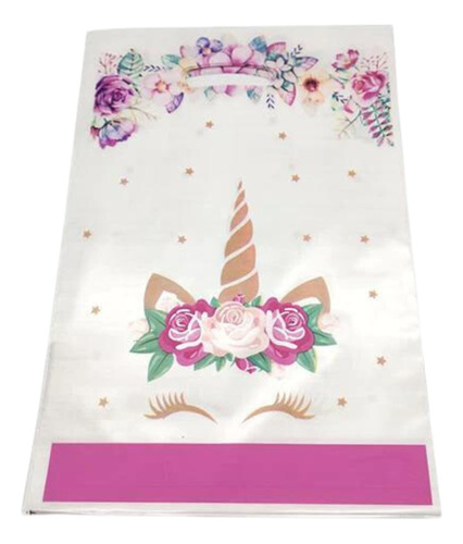 Bolsas Para Dulces Unicornio Flor 6pcs Cumpleaños Party